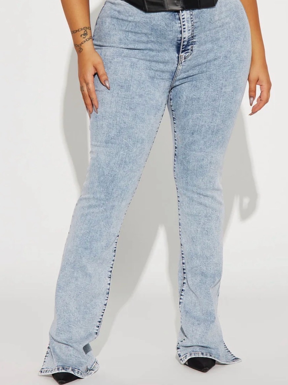 Fashion Nova Light Wash Flare Jeans